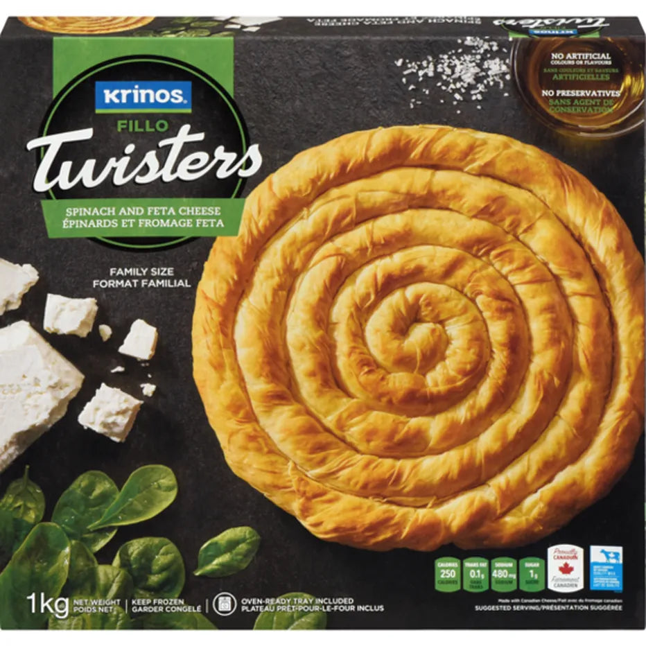 Krinos Spinach & Feta Fillo Twisters 1 kg