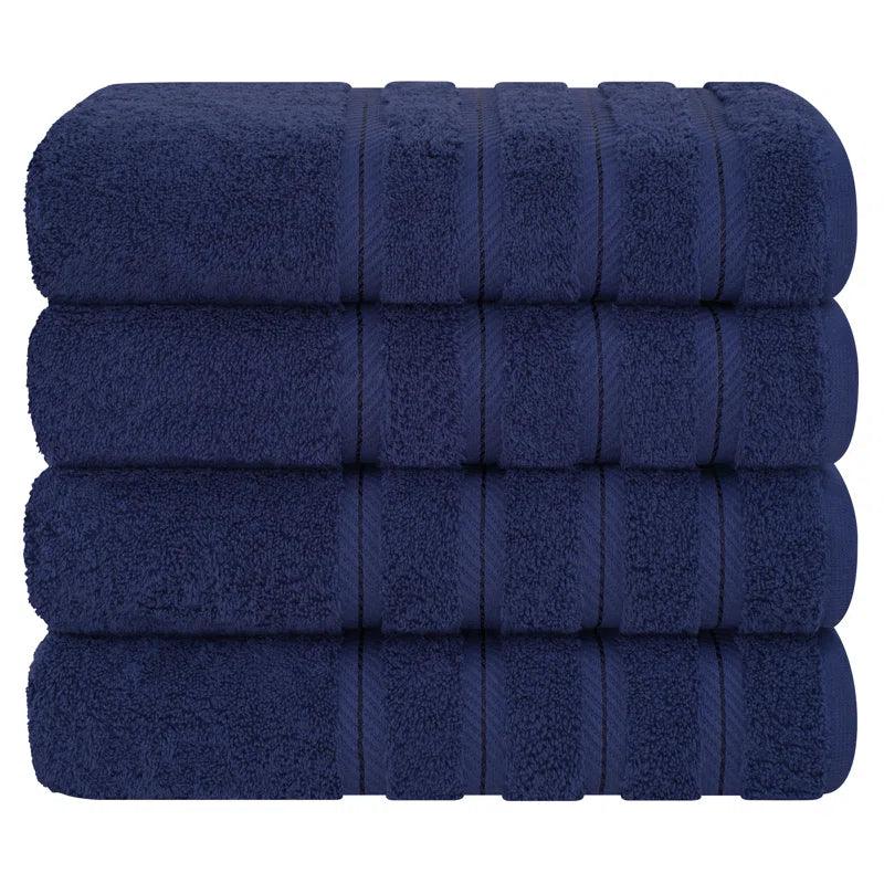 Edison Linen 100% Turkish Cotton Bath Towel Set (Set of 4) - Best Grocery