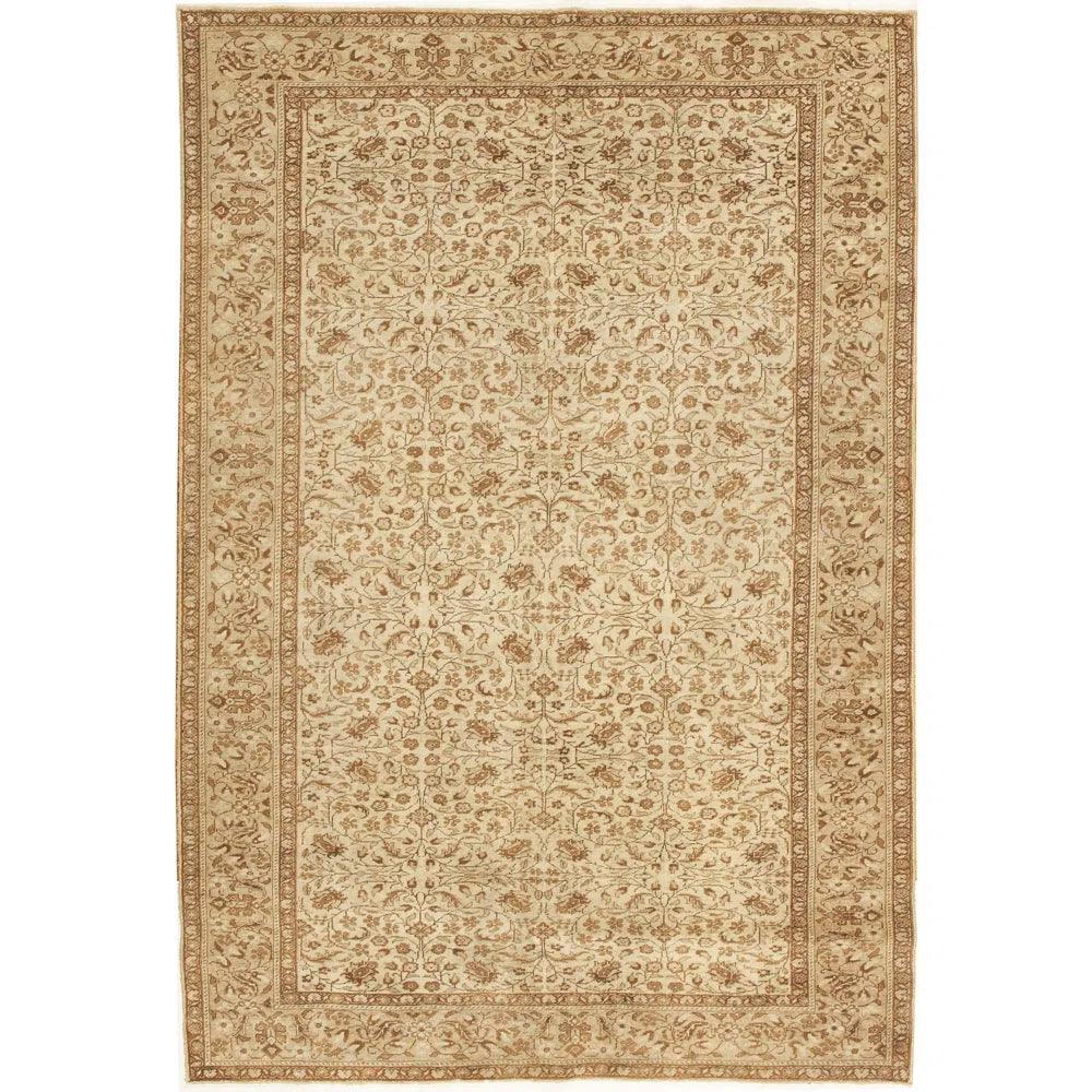 Vintage One-of-a-Kind 4'10" X 7'2" 1940s Wool Area Rug in Cream - Best Grocery