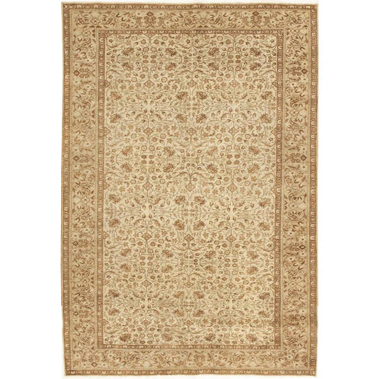 Vintage One-of-a-Kind 4'10" X 7'2" 1940s Wool Area Rug in Cream - Best Grocery