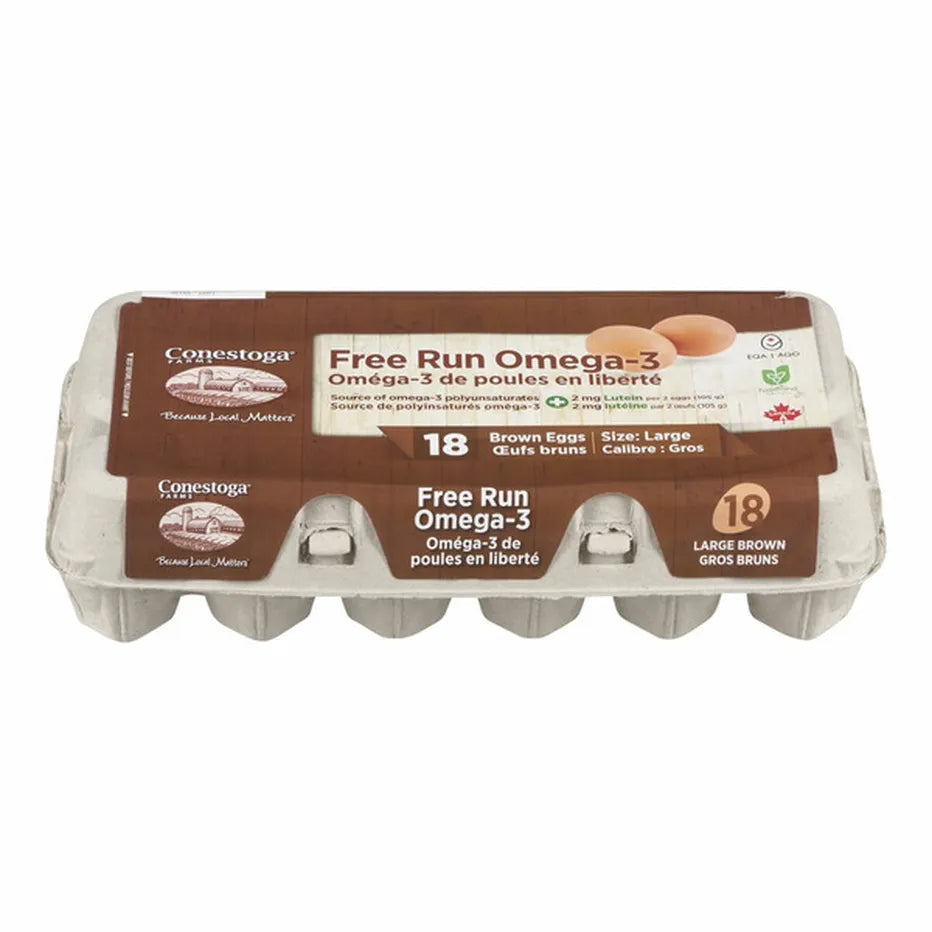 Conestoga Farms Large Free Run Hen Brown Eggs - 18 ct